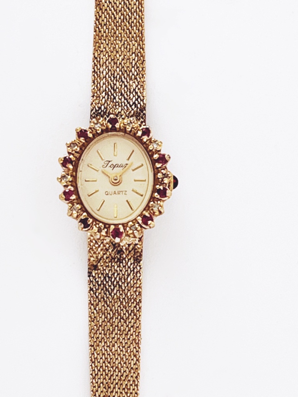 For the Ladies Who Lunch Vintage Collector Ruby Diamond Gold Topaz Watch